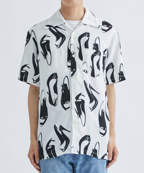 aloha blossom(アロハブロッサム)の「【Aloha Blossom/アロハブロッサム】HEELS SHIRTS(シャツ/ブラウス・メンズ・ホワイト/ブラック・42/44/40)」の4枚目の写真