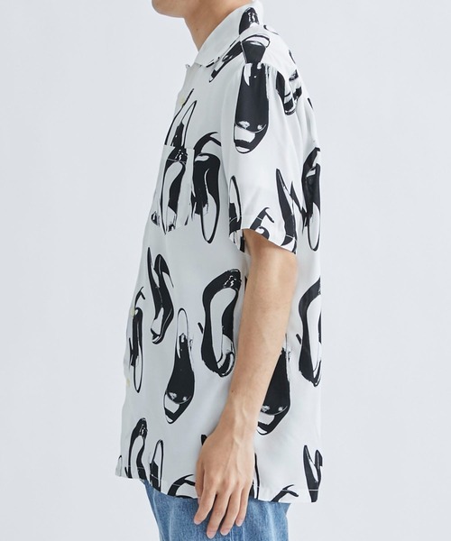 aloha blossom(アロハブロッサム)の「【Aloha Blossom/アロハブロッサム】HEELS SHIRTS(シャツ/ブラウス・メンズ・ホワイト/ブラック・42/44/40)」の5枚目の写真