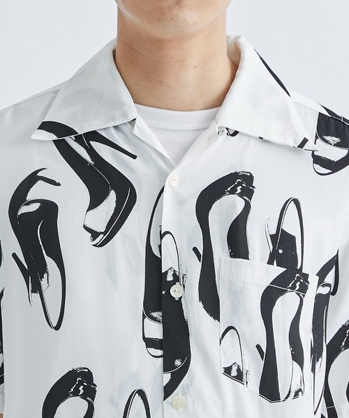 aloha blossom(アロハブロッサム)の「【Aloha Blossom/アロハブロッサム】HEELS SHIRTS(シャツ/ブラウス・メンズ・ホワイト/ブラック・42/44/40)」の7枚目の写真