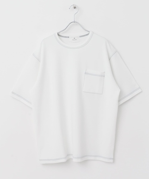 URBAN RESEARCH Sonny Label（アーバンリサーチサニーレーベル）の「ジョーゼット配色ステッチTシャツ（Tシャツ/カットソー・メンズ・グリーン/オフホワイト/チャコールグレー/キャメル・LARGE/MEDIUM）」の6枚目の写真