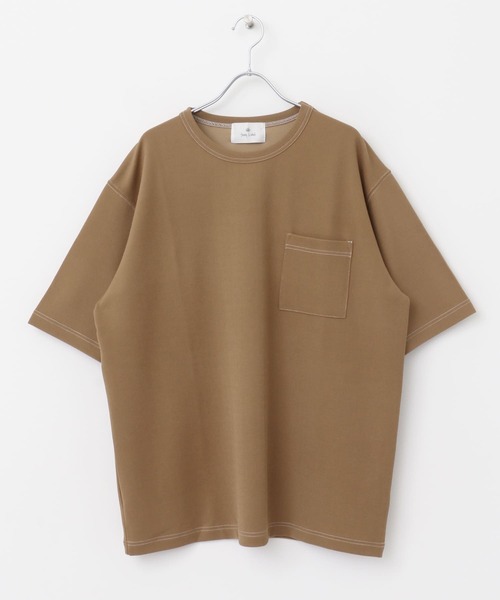 URBAN RESEARCH Sonny Label（アーバンリサーチサニーレーベル）の「ジョーゼット配色ステッチTシャツ（Tシャツ/カットソー・メンズ・グリーン/オフホワイト/チャコールグレー/キャメル・LARGE/MEDIUM）」の9枚目の写真