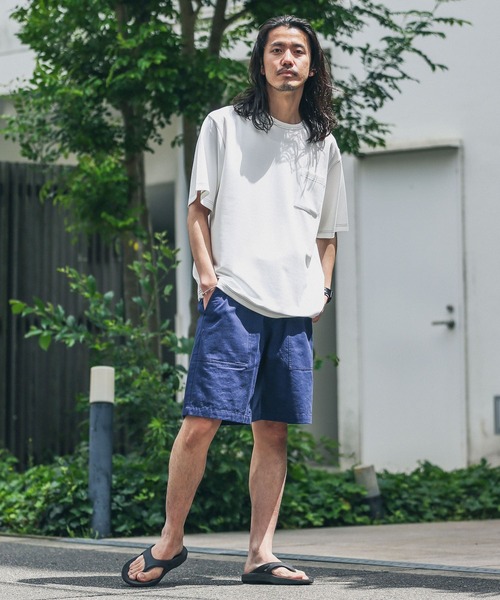 URBAN RESEARCH Sonny Label（アーバンリサーチサニーレーベル）の「ジョーゼット配色ステッチTシャツ（Tシャツ/カットソー・メンズ・グリーン/オフホワイト/チャコールグレー/キャメル・LARGE/MEDIUM）」の17枚目の写真
