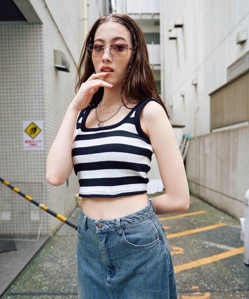 BLONDEY（ブロンディ）の「カップ付きスクエアリブタンクトップス