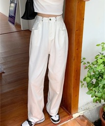 ハイウエストワイドデニムパンツ