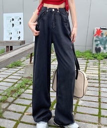 ハイウエストワイドデニムパンツ