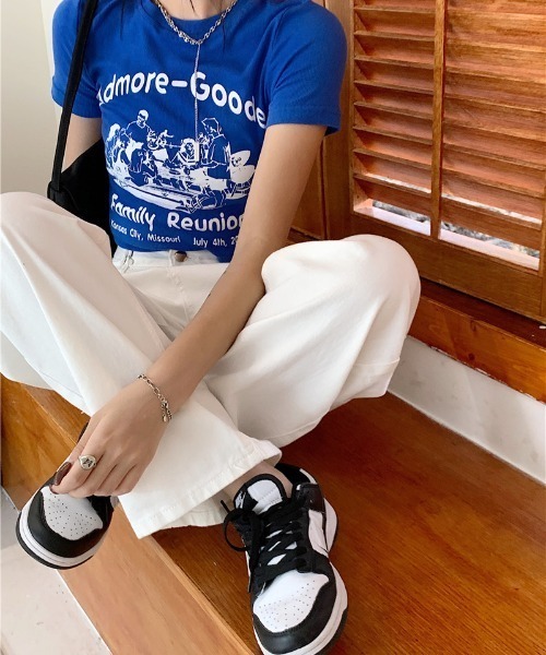 Achic（アシック）の「ハイウエストワイドデニムパンツ（デニムパンツ・レディース・ホワイト/ブラック/サックスブルー/グリーン/ブルー/ピンク/パープル系1/ミント/ライトオレンジ系・S/M/L）」の10枚目の写真