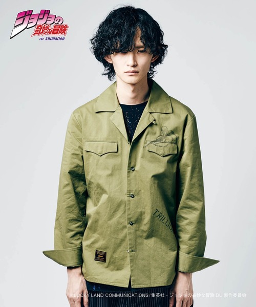 glamb（グラム）の「Keicho's Stand SH / ケイチョウズスタンドシャツ 【ジョジョの奇妙な冒険コラボレーションアイテム】（シャツ/ブラウス・メンズ・カーキ/ホワイト・L/XL/M/S）」の15枚目の写真