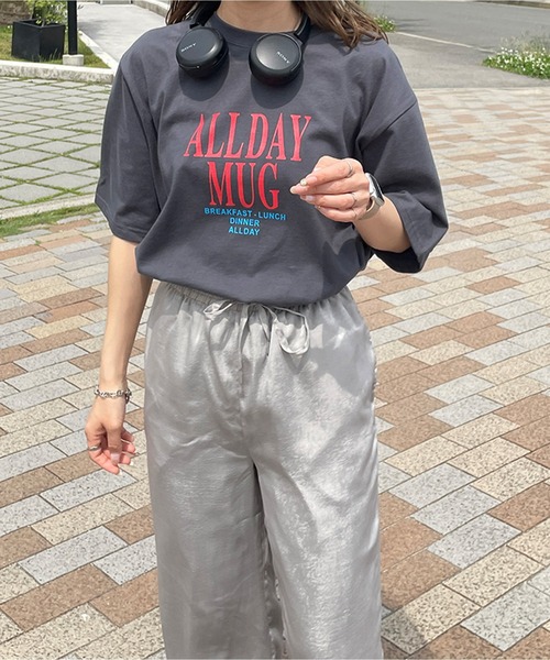 LE MORE(リモア)の「ALLDAY ロゴルーズTシャツ(Tシャツ/カットソー・レディース・ホワイト/チャコール・FREE)」の8枚目の写真