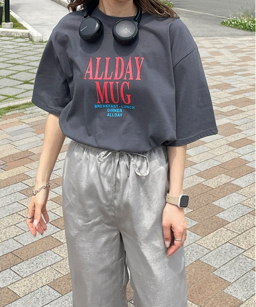 LE MORE(リモア)の「ALLDAY ロゴルーズTシャツ(Tシャツ/カットソー・レディース・ホワイト/チャコール・FREE)」の11枚目の写真