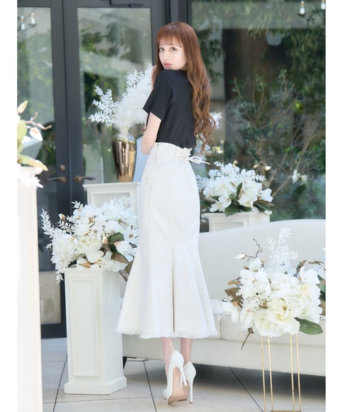 エミリアウィズ ブルー emiriawiz（エミリアウィズ）の「EW hight waist denim（デニム