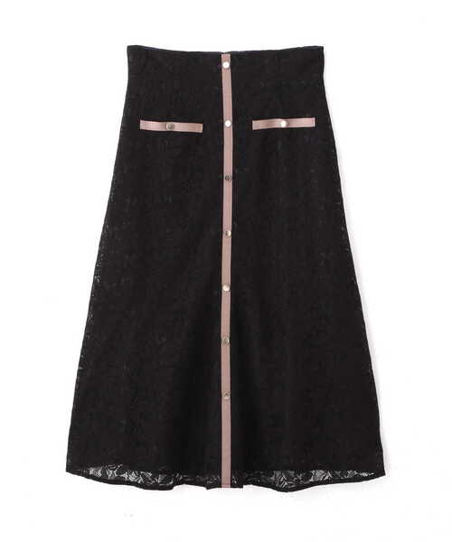 PROPORTION BODY DRESSING（プロポーションボディドレッシング）の「バイカラーレーススカート / 1213220804（スカート・レディース・ブラック/ホワイト系その他/ダークグレー・MEDIUM/X-SMALL/SMALL）」の4枚目の写真