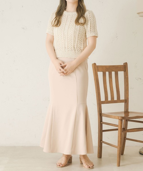 Ambre Neige(アンブルネージュ)の「透かし編みサマーニット/【WEB/EC限定商品】(ニット/セーター・レディース・アイボリー/ベージュ/ピンク・FREE)」の20枚目の写真