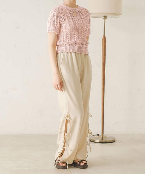 Ambre Neige(アンブルネージュ)の「透かし編みサマーニット/【WEB/EC限定商品】(ニット/セーター・レディース・アイボリー/ベージュ/ピンク・FREE)」の12枚目の写真
