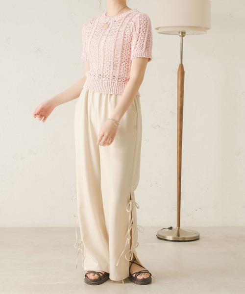 Ambre Neige(アンブルネージュ)の「透かし編みサマーニット/【WEB/EC限定商品】(ニット/セーター・レディース・アイボリー/ベージュ/ピンク・FREE)」の13枚目の写真