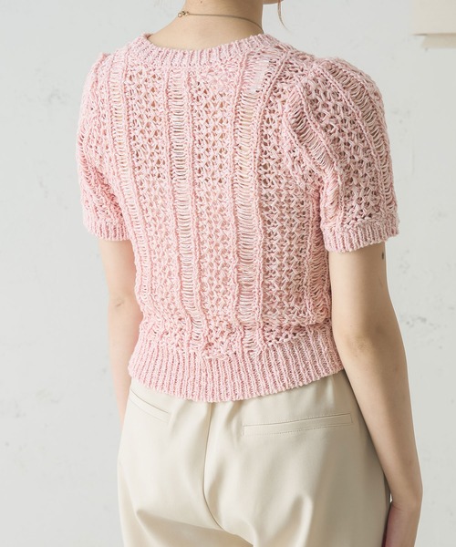 Ambre Neige(アンブルネージュ)の「透かし編みサマーニット/【WEB/EC限定商品】(ニット/セーター・レディース・アイボリー/ベージュ/ピンク・FREE)」の17枚目の写真