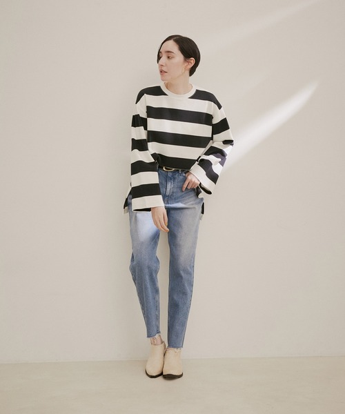 SALON adam et rope'（サロン アダム エ ロペ）の「【AULENTTI（オーレンティ）】スリムレザーベルト（ベルト・レディース・ダークブラウン/ブラック・FREE）」の4枚目の写真