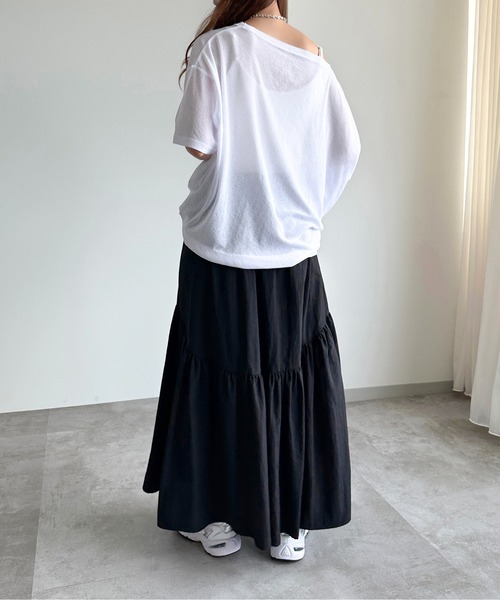 apres jour mignon(アプレジュールミニョン)の「オフショルTシャツ【ZOZOTOWN限定アイテム】(Tシャツ/カットソー・レディース・ブルー系その他/ブラック/オフホワイト・フリー/X-LARGE)」の10枚目の写真