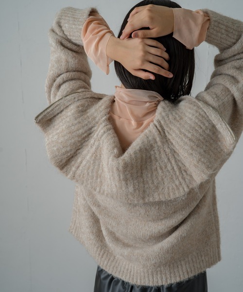 earthy(アーシー)の「リサイクルチュールタートル(Tシャツ/カットソー・レディース・オフホワイト/ブラウン/ベージュ/ブラック・FREE)」の16枚目の写真