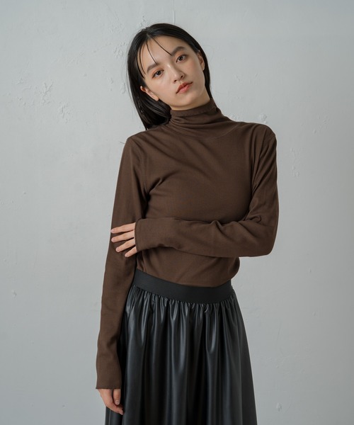 earthy(アーシー)の「リサイクルチュールタートル(Tシャツ/カットソー・レディース・オフホワイト/ブラウン/ベージュ/ブラック・FREE)」の17枚目の写真