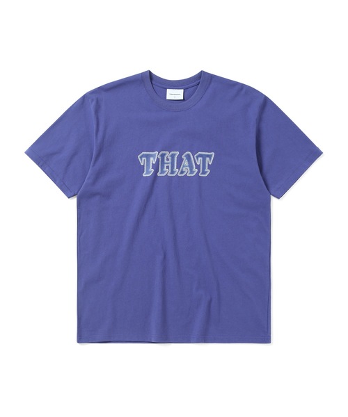 L thisisneverthat(ディスイズネバーザット) タイル ロゴ 半袖 白 thisisneverthat Tシャツ 丸首 半袖 プリント ロゴ S 青