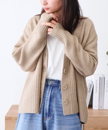 裾リブカーディガン