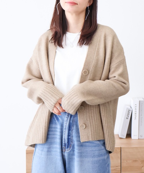 Social GIRL（ソーシャルガール）の「裾リブカーディガン（カーディガン/ボレロ・レディース・チャコール/オレンジ/ベージュ・FREE）」の10枚目の写真