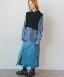 Editt by YECCA VECCA | デニムスリットロングスカート(スカート)