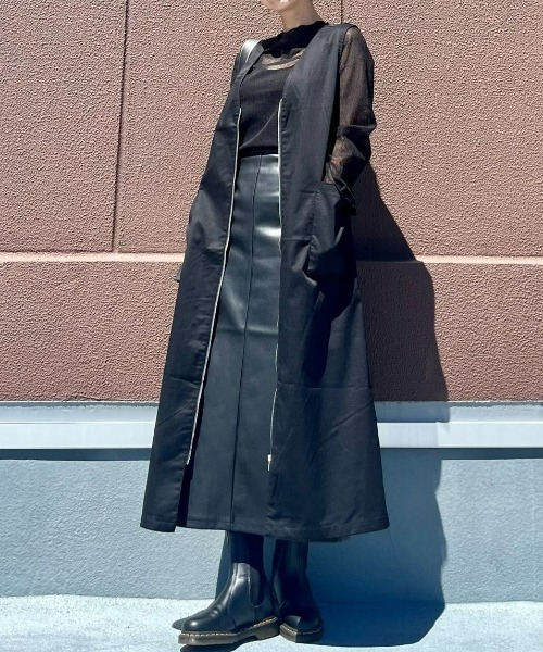 BACK NUMBER（バックナンバー）の「【BACK NUMBER】２ＷＡＹジップジャンパースカート（つなぎ/オールインワン・レディース・ダークベージュ/ブラック・M/L）」の3枚目の写真