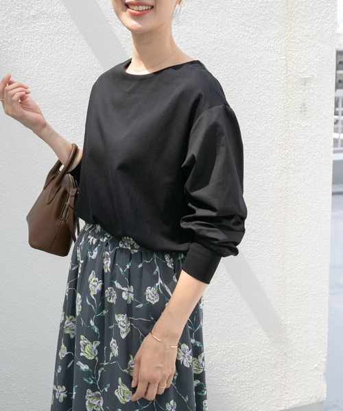 URBAN RESEARCH DOORS(アーバンリサーチドアーズ)の「袖布帛ドッキングプルオーバー(Tシャツ/カットソー・レディース・ブラック系その他/グレー系その他・MEDIUM)」の5枚目の写真