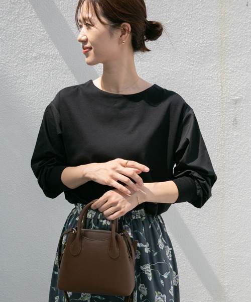 URBAN RESEARCH DOORS(アーバンリサーチドアーズ)の「袖布帛ドッキングプルオーバー(Tシャツ/カットソー・レディース・ブラック系その他/グレー系その他・MEDIUM)」の6枚目の写真