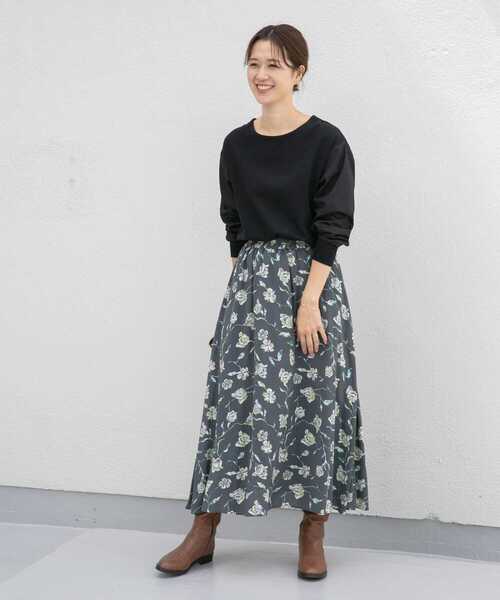 URBAN RESEARCH DOORS(アーバンリサーチドアーズ)の「袖布帛ドッキングプルオーバー(Tシャツ/カットソー・レディース・ブラック系その他/グレー系その他・MEDIUM)」の9枚目の写真