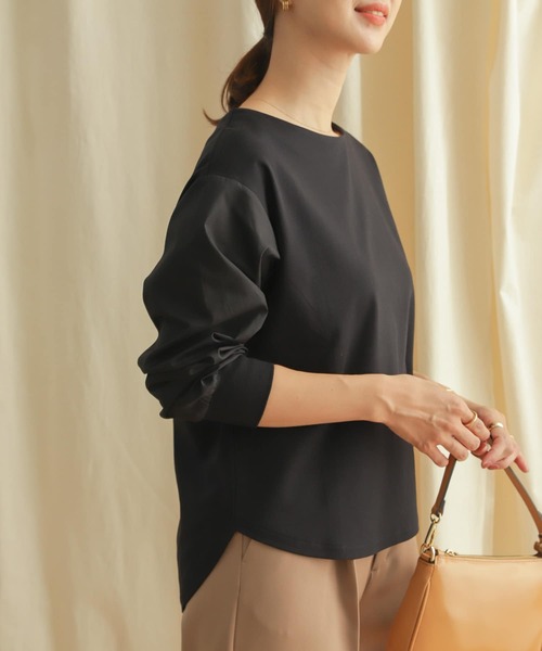 URBAN RESEARCH DOORS(アーバンリサーチドアーズ)の「袖布帛ドッキングプルオーバー(Tシャツ/カットソー・レディース・ブラック系その他/グレー系その他・MEDIUM)」の14枚目の写真