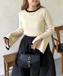 prose verse | スリット入りバイカラーフレアスリーブニット(ニット/セーター)