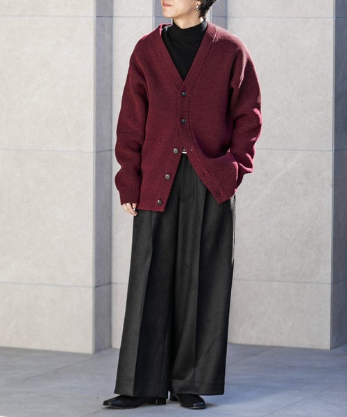 SENSE OF PLACE by URBAN RESEARCH（センスオブプレイスバイアーバンリサーチ）の「モールVネックカーディガン（カーディガン/ボレロ・メンズ・アイボリー/ブラック/ブラウン/ボルドー・LARGE/MEDIUM）」の7枚目の写真