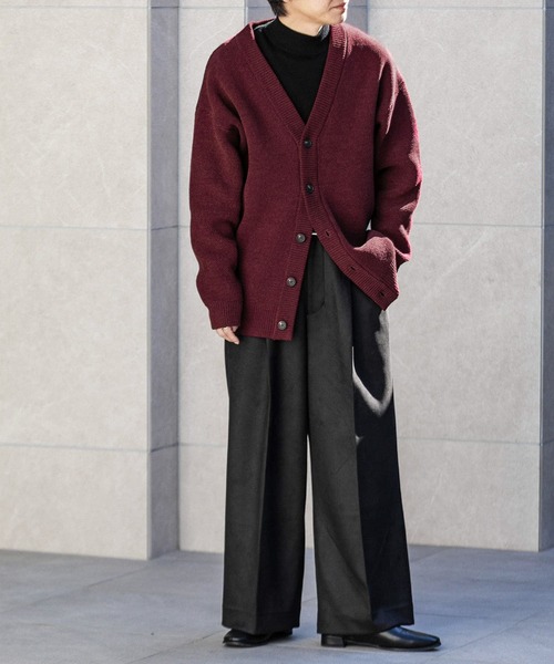 SENSE OF PLACE by URBAN RESEARCH（センスオブプレイスバイアーバンリサーチ）の「モールVネックカーディガン（カーディガン/ボレロ・メンズ・アイボリー/ブラック/ブラウン/ボルドー・LARGE/MEDIUM）」の8枚目の写真
