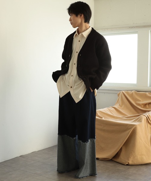 SENSE OF PLACE by URBAN RESEARCH（センスオブプレイスバイアーバンリサーチ）の「モールVネックカーディガン（カーディガン/ボレロ・メンズ・アイボリー/ブラック/ブラウン/ボルドー・LARGE/MEDIUM）」の15枚目の写真