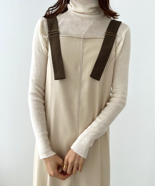Olu.（オルドット）の「バイカラージャンパースカート（ジャンパースカート・レディース・ベージュ/チャコールグレー・FREE）」の21枚目の写真