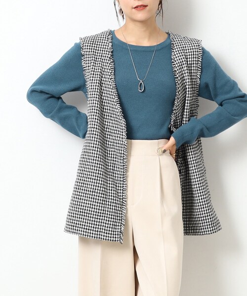 DRESKIP(ドレスキップ)の「◆【無地/ボーダー】もちもち ベーシックニット【ここちイージー】(ニット/セーター・レディース・ブルー/ナチュラル/ブラック/ブラック系2/ブルー系その他4・02/03/04)」の4枚目の写真