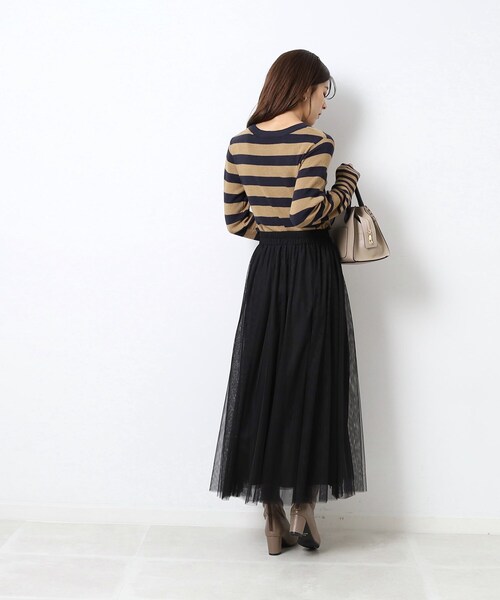 DRESKIP(ドレスキップ)の「◆【無地/ボーダー】もちもち ベーシックニット【ここちイージー】(ニット/セーター・レディース・ブルー/ナチュラル/ブラック/ブラック系2/ブルー系その他4・02/03/04)」の8枚目の写真