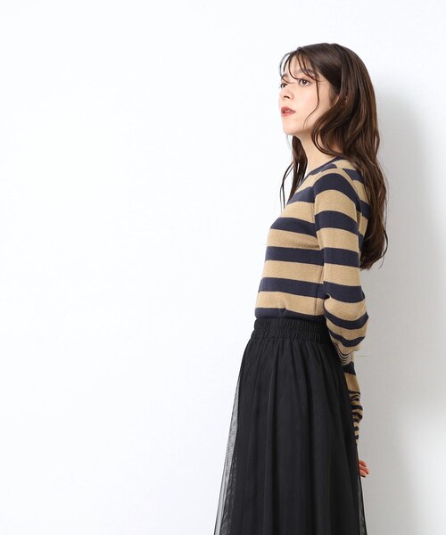 DRESKIP(ドレスキップ)の「◆【無地/ボーダー】もちもち ベーシックニット【ここちイージー】(ニット/セーター・レディース・ブルー/ナチュラル/ブラック/ブラック系2/ブルー系その他4・02/03/04)」の10枚目の写真