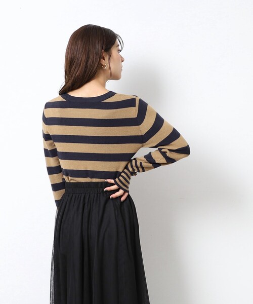 DRESKIP(ドレスキップ)の「◆【無地/ボーダー】もちもち ベーシックニット【ここちイージー】(ニット/セーター・レディース・ブルー/ナチュラル/ブラック/ブラック系2/ブルー系その他4・02/03/04)」の11枚目の写真