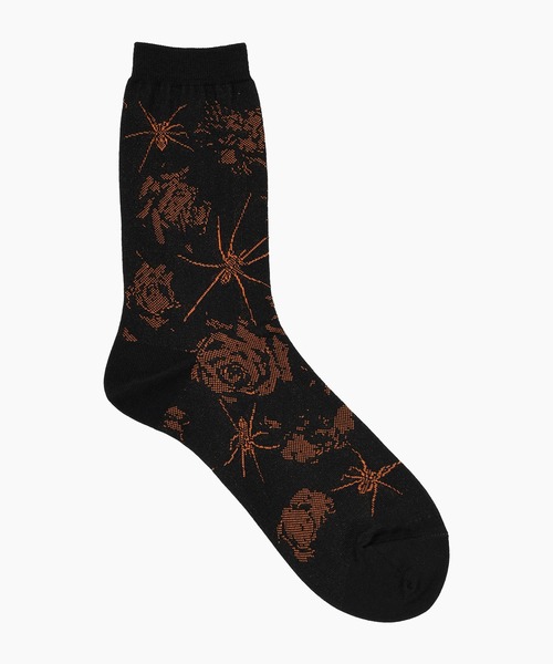 LAD MUSICIAN（ラッドミュージシャン）の「ROSE SPIDER SOCKS（ソックス/靴下・メンズ・ブラック系その他/グレー系その他/ブラック×グレー/ブラック×パープル・FREE）」の3枚目の写真