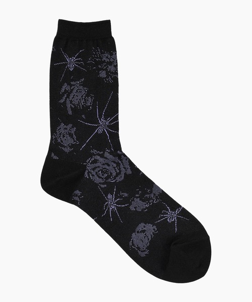 LAD MUSICIAN（ラッドミュージシャン）の「ROSE SPIDER SOCKS（ソックス/靴下・メンズ・ブラック系その他/グレー系その他/ブラック×グレー/ブラック×パープル・FREE）」の4枚目の写真