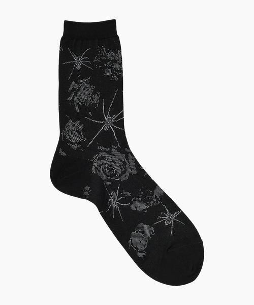 LAD MUSICIAN（ラッドミュージシャン）の「ROSE SPIDER SOCKS（ソックス/靴下・メンズ・ブラック系その他/グレー系その他/ブラック×グレー/ブラック×パープル・FREE）」の2枚目の写真
