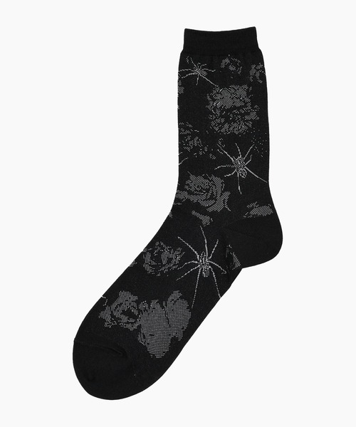 LAD MUSICIAN（ラッドミュージシャン）の「ROSE SPIDER SOCKS（ソックス/靴下・メンズ・ブラック系その他/グレー系その他/ブラック×グレー/ブラック×パープル・FREE）」の5枚目の写真