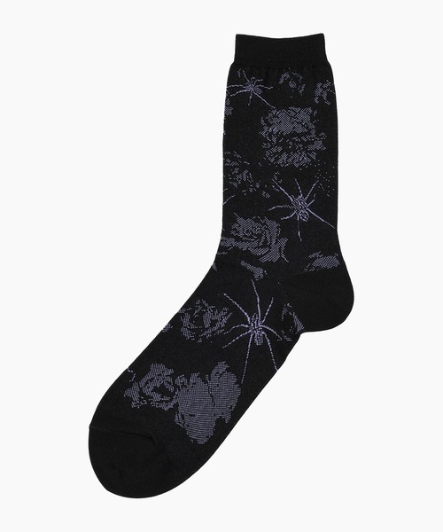 LAD MUSICIAN（ラッドミュージシャン）の「ROSE SPIDER SOCKS（ソックス/靴下・メンズ・ブラック系その他/グレー系その他/ブラック×グレー/ブラック×パープル・FREE）」の9枚目の写真