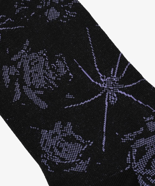 LAD MUSICIAN（ラッドミュージシャン）の「ROSE SPIDER SOCKS（ソックス/靴下・メンズ・ブラック系その他/グレー系その他/ブラック×グレー/ブラック×パープル・FREE）」の10枚目の写真