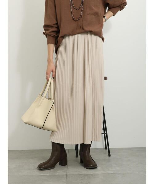 Samansa Mos2 blue（サマンサモスモスブルー）の「カットプリーツスカート（スカート・レディース・グレー/ベージュ/オレンジ・F）」の2枚目の写真