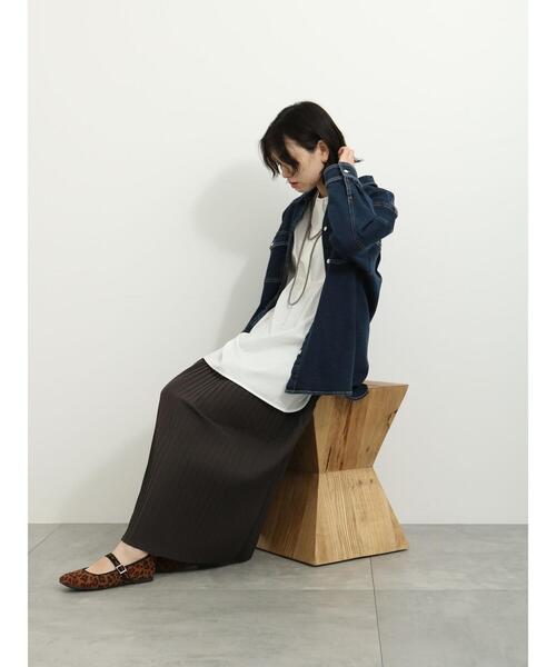 Samansa Mos2 blue（サマンサモスモスブルー）の「カットプリーツスカート（スカート・レディース・グレー/ベージュ/オレンジ・F）」の20枚目の写真