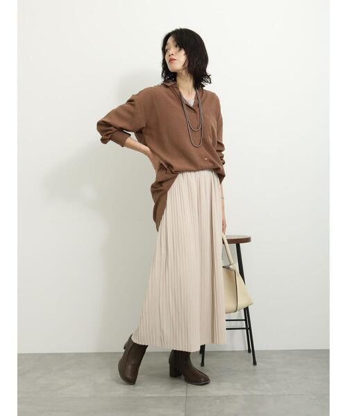 Samansa Mos2 blue（サマンサモスモスブルー）の「カットプリーツスカート（スカート・レディース・グレー/ベージュ/オレンジ・F）」の11枚目の写真